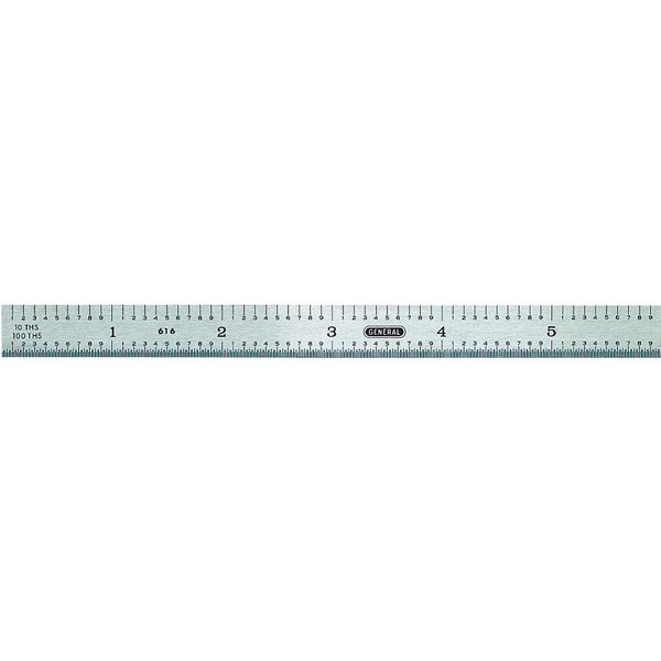 General Tools Precision Measuring Ruler with Graduations, SAE Graduation, Stainless Steel, 1532 in W 616